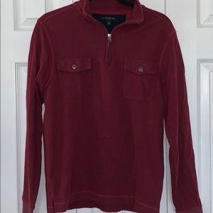 Banana Republic quarter zip thermal top (maroon)